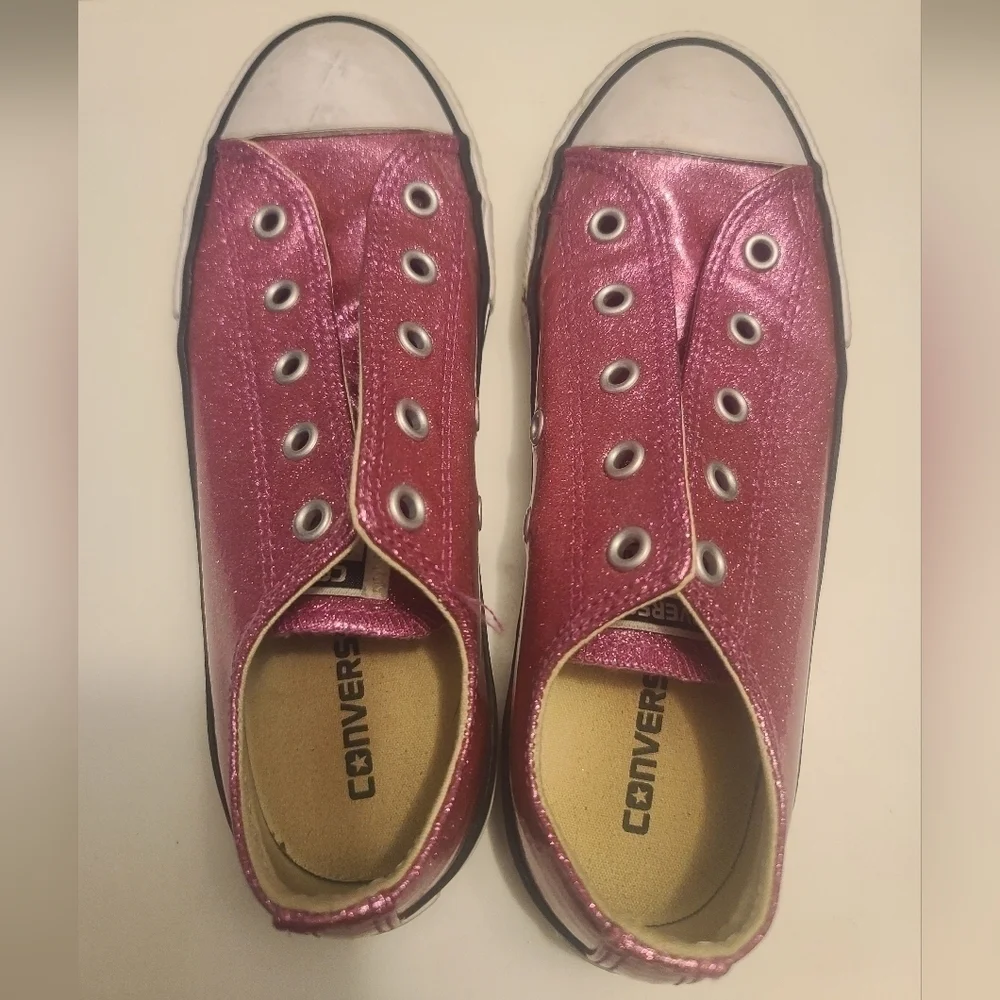 Converse All Star Kids Pink Glittery Sneakers